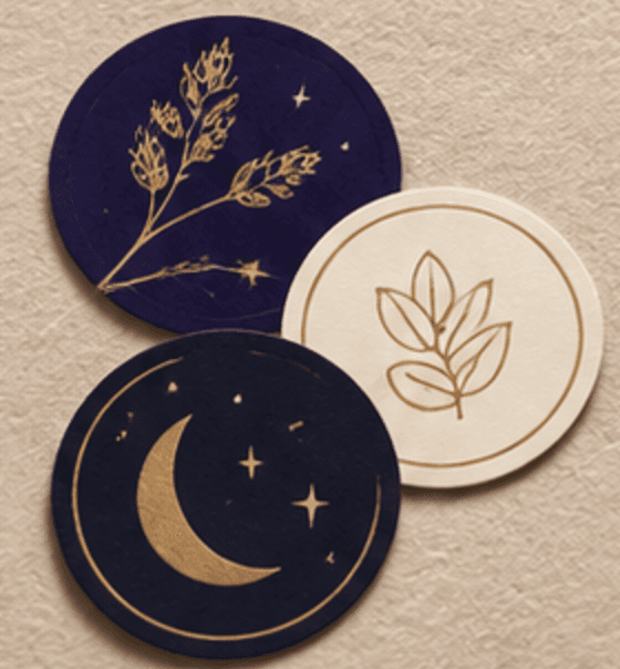 SOBA CHA served to guests on moon-motif coasters